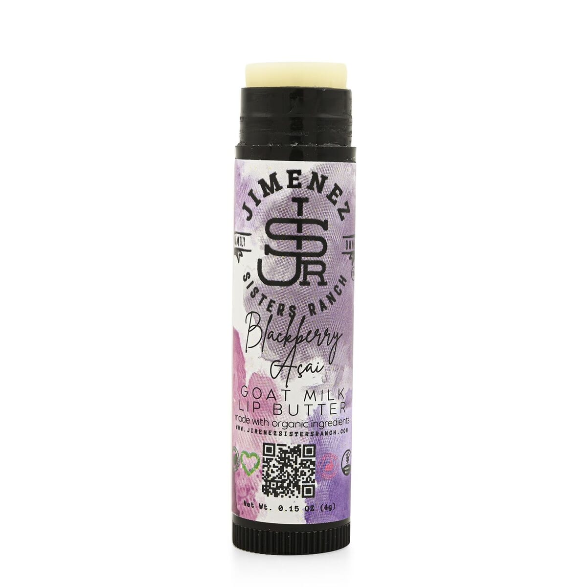 Jimenez Sisters Ranch Blackberry Acai Goat Milk Lip Butter - 3 Pack image number 2