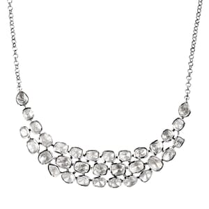 D'Joy Polki Moissanite 8.00 ctw Necklace 18 Inches in Rhodium Over Sterling Silver
