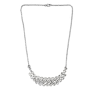 D'Joy Polki Moissanite 8.00 ctw Necklace 18 Inches in Rhodium Over Sterling Silver
