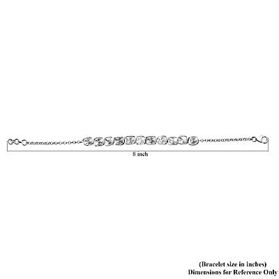 D'Joy Polki Moissanite 4.00 ctw Bracelet in Rhodium Over Sterling Silver (7.25 In)
