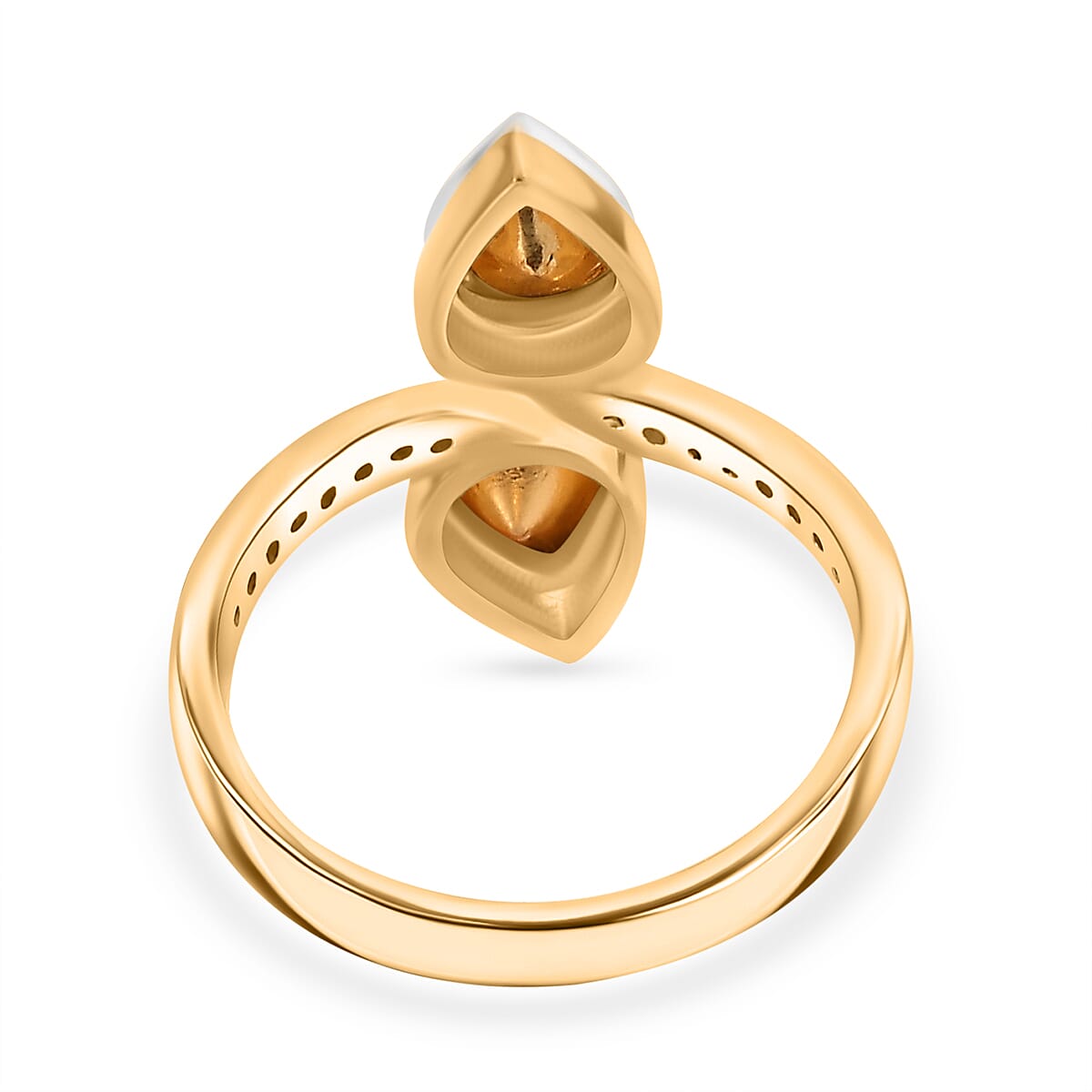 D'Joy Polki Moissanite 1.65 ctw Ring in 18K Vermeil Yellow Gold Over Sterling Silver (Size 10.0) 