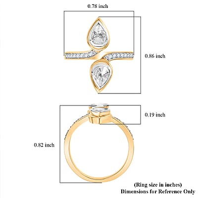 D'Joy Polki Moissanite 1.65 ctw Ring in 18K Vermeil Yellow Gold Over Sterling Silver (Size 10.0) 