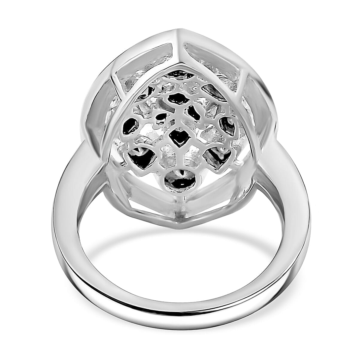 D'Joy Polki Moissanite 3.00 ctw Ring in Rhodium Over Sterling Silver (Size 10.0) 