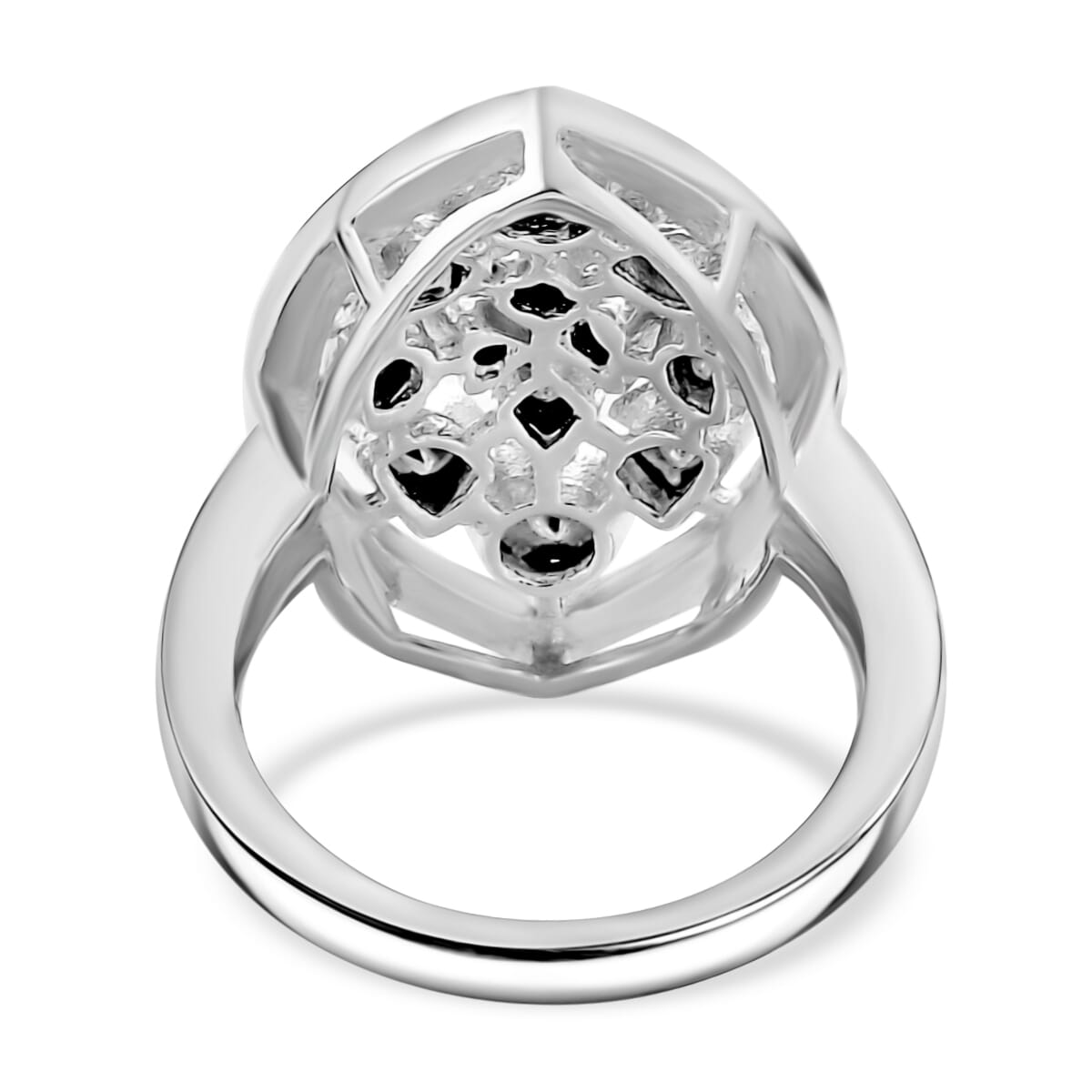 D'Joy Polki Moissanite 3.00 ctw Ring in Rhodium Over Sterling Silver (Size 10.0)  image number 4