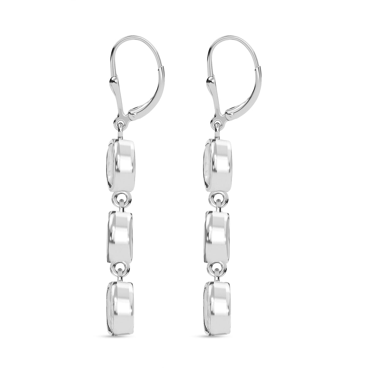 D'Joy Polki Moissanite 1.50 ctw Earrings in Rhodium Over Sterling Silver image number 3