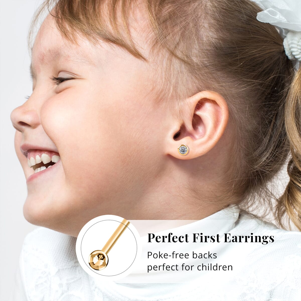 Poke Free Luxuriant Lab Grown Diamond G-H SI 0.50 ctw Solitaire Stud Earrings in 18K Vermeil Yellow Gold Over Sterling Silver image number 5