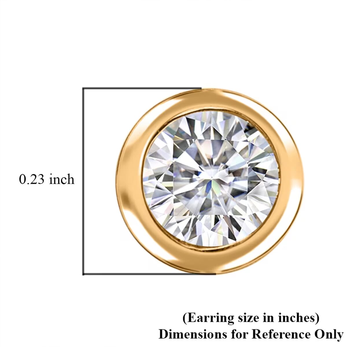 Poke Free Luxuriant Lab Grown Diamond G-H SI 0.50 ctw Solitaire Stud Earrings in 18K Vermeil Yellow Gold Over Sterling Silver image number 8