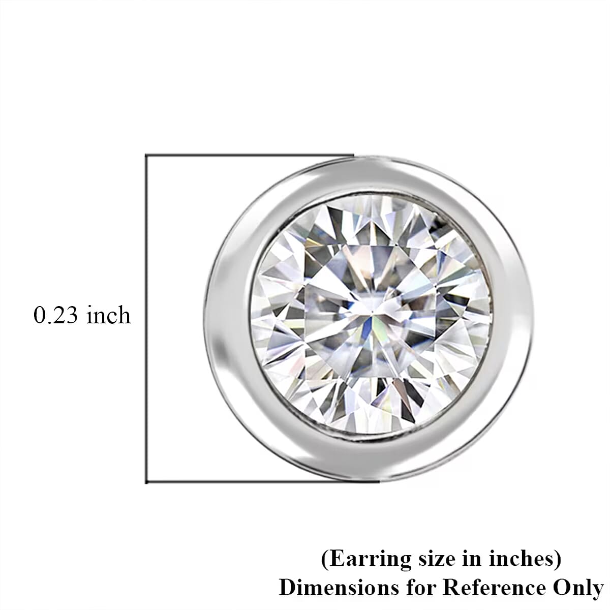 Poke Free Luxuriant Lab Grown Diamond SI 0.50 ctw Solitaire Stud Earrings in Rhodium Over Sterling Silver image number 8