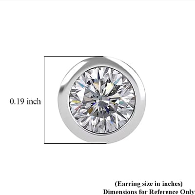 Poke Free Luxuriant Lab Grown Diamond SI 0.50 ctw Solitaire Stud Earrings in Rhodium Over Sterling Silver