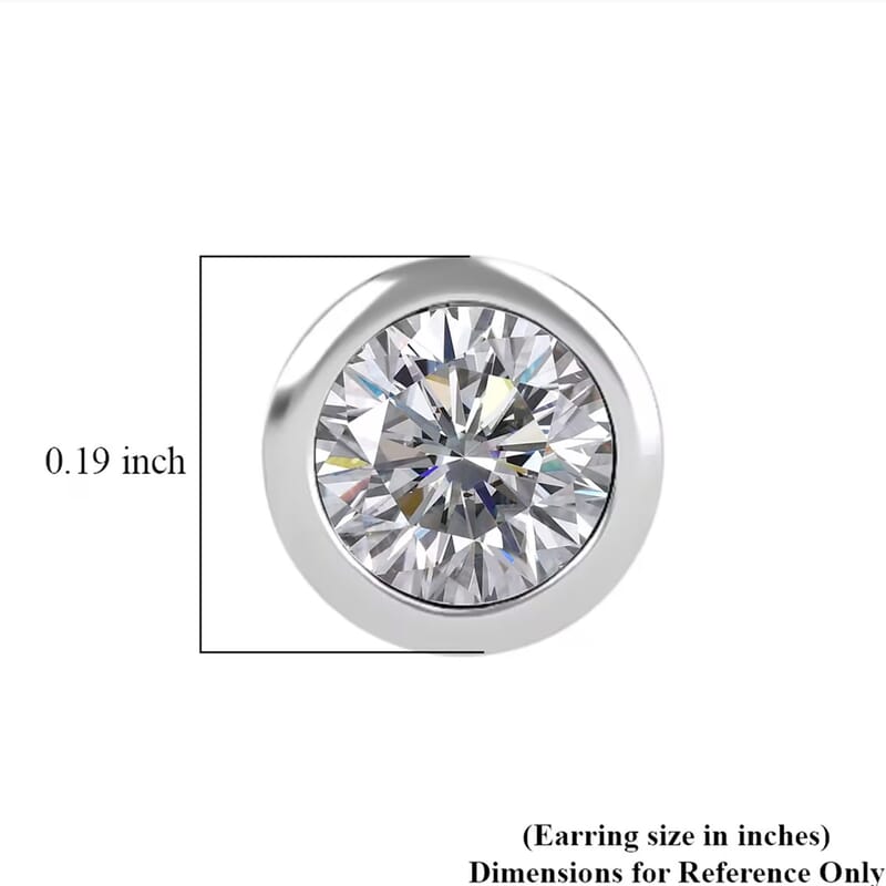 Poke Free Luxuriant Lab Grown Diamond SI 0.50 ctw Solitaire Stud Earrings in Rhodium Over Sterling Silver
