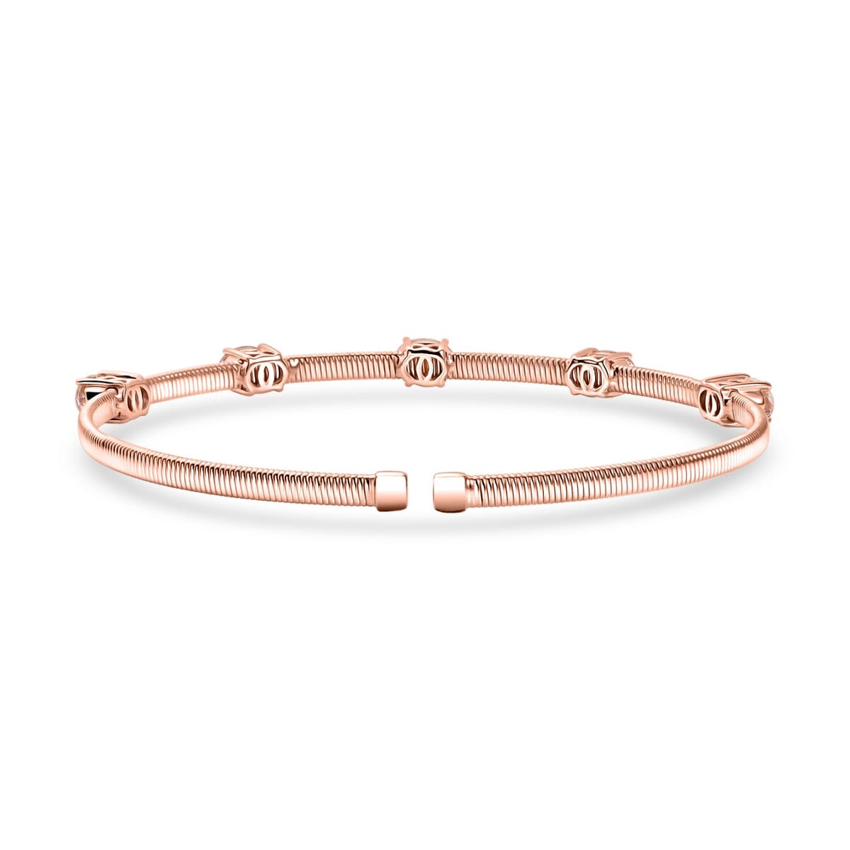 Luxoro AAA Pink Morganite 2.25 ctw Adjustable Bangle Bracelet in 10K Rose Gold 4.22 Grams image number 4