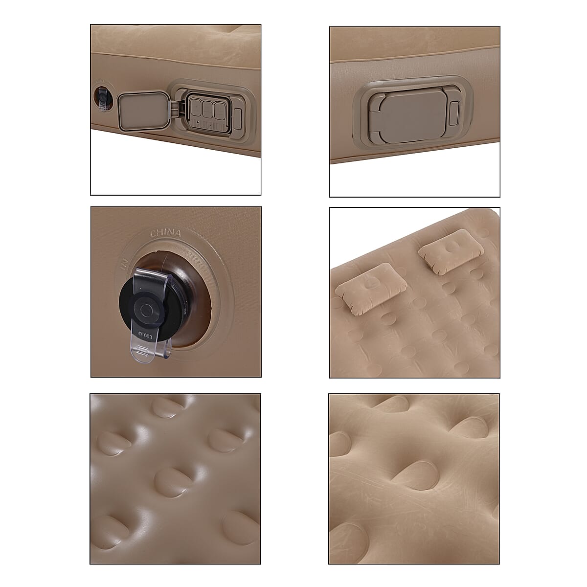 Labor Day Doorbuster Rechargeable Beige Auto Inflation Air Mattress with Built in Pump image number 5