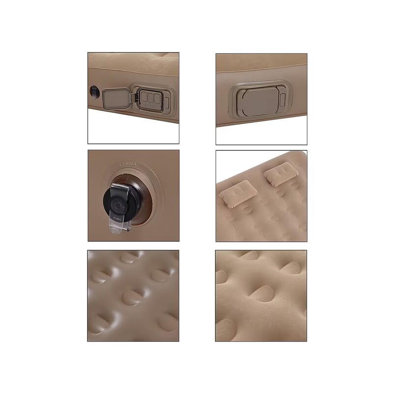 Rechargeable Beige Auto Inflation Air Mattress with Built in Pump