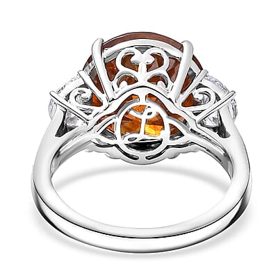 10K White Gold Premium Picos Altos Sphalerite, Luxuriant Lab Grown Diamond (E-F, VS) (1.03 cts) Ring (Size 5.0) 12.35 ctw