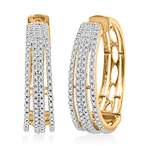 Diamond G-H I3 1.00 ctw Earrings in 14K Yellow Gold Sterling Silver 