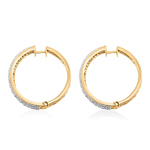Diamond G-H I3 1.00 ctw Earrings in 14K Yellow Gold Sterling Silver 