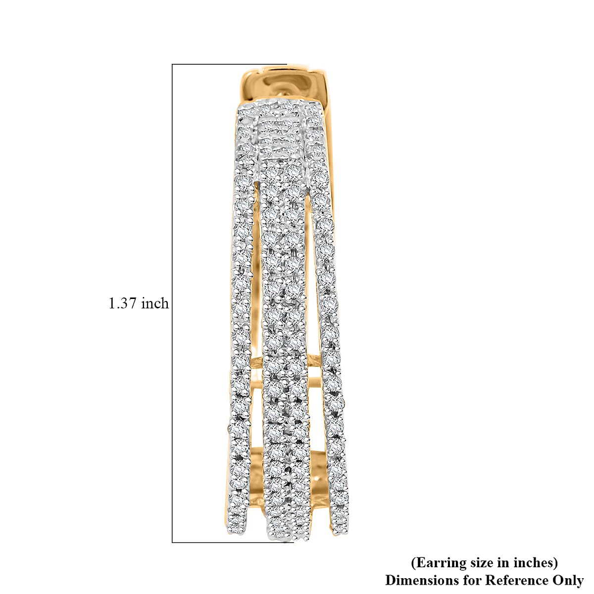Diamond G-H I3 1.00 ctw Earrings in 14K Yellow Gold Sterling Silver  image number 4