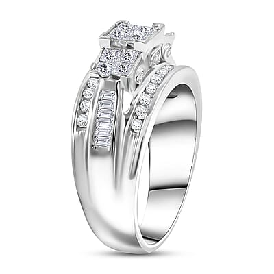 Diamond G-H I2 1.00 ctw Ring in 10K White Gold (Size 7.0) 5.15 Grams