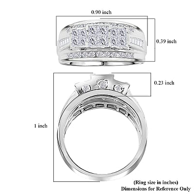 Diamond G-H I2 1.00 ctw Ring in 10K White Gold (Size 7.0) 5.15 Grams