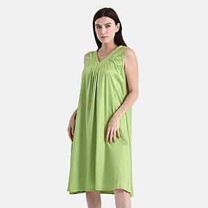 TAMSY Lime Knit Sleeveless Midi House Dress - One Size Fits Most