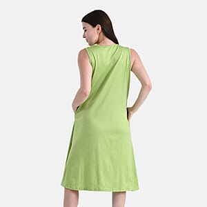 TAMSY Lime Knit Sleeveless Midi House Dress - One Size Fits Most