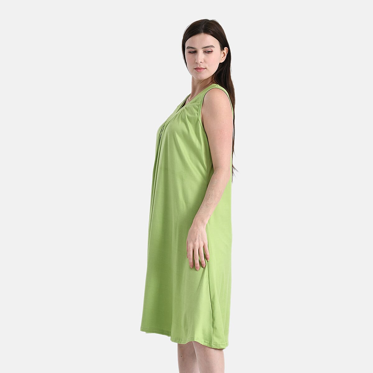 TAMSY Lime Knit Sleeveless Midi House Dress - One Size Fits Most image number 2