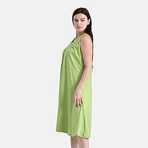 TAMSY Lime Knit Sleeveless Midi House Dress - One Size Fits Most