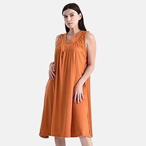TAMSY Cinnamon Knit Sleeveless Midi House Dress - One Size Fits Most