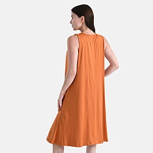 TAMSY Cinnamon Knit Sleeveless Midi House Dress - One Size Fits Most