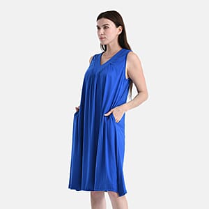 TAMSY Cobalt Knit Sleeveless Midi House Dress - One Size Fits Most