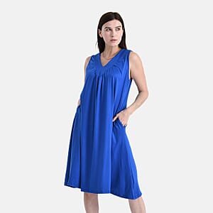 TAMSY Cobalt Knit Sleeveless Midi House Dress - One Size Fits Most