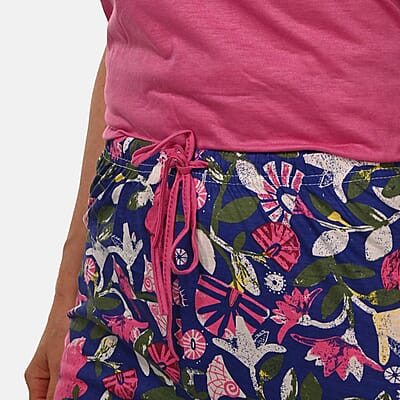 AMANDA PAIGE Berry Floral Sleeveless Pajama Set with Lace Trim – Small