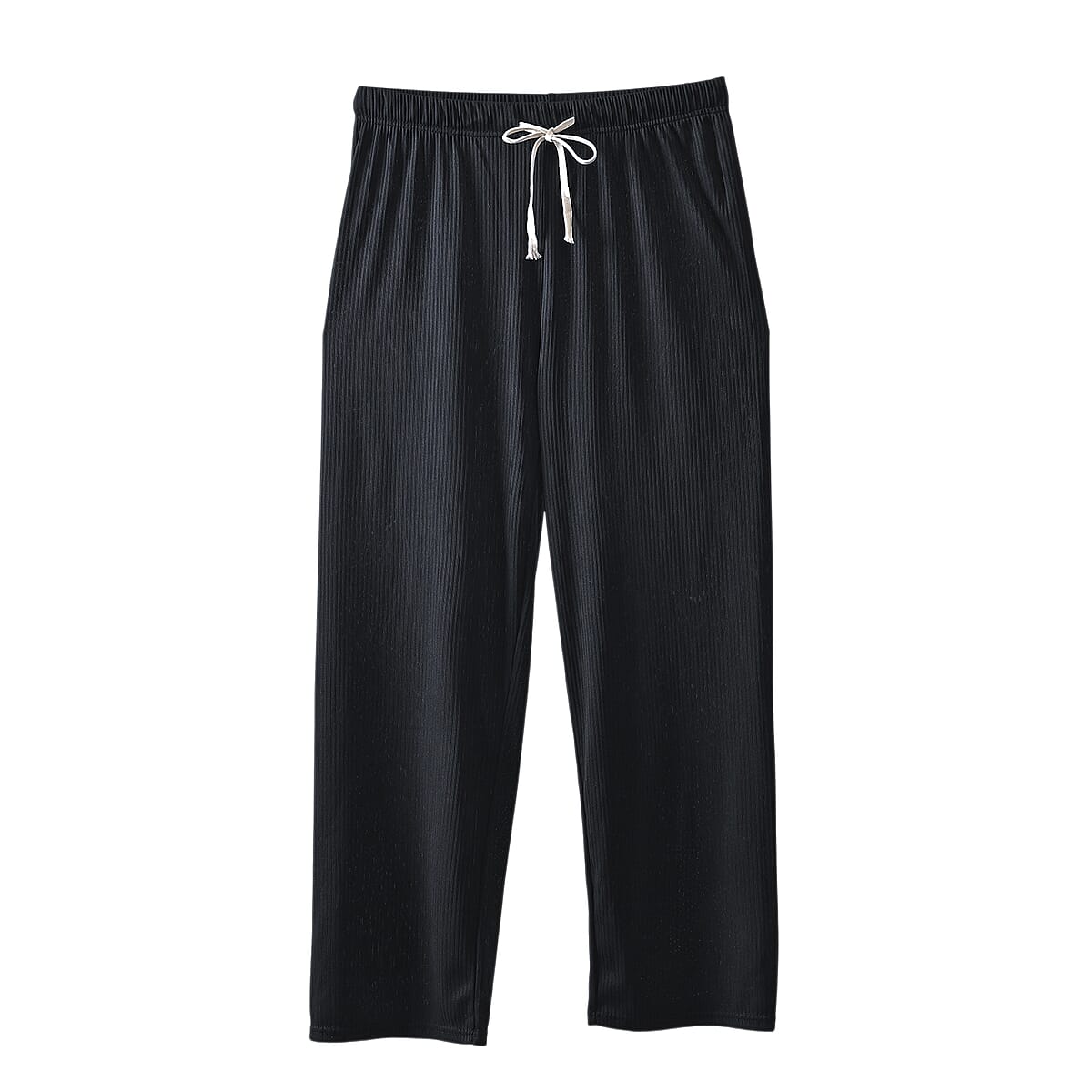 TAMSY Set of 2 Black and Leopard Polyester Lounge Pant with Drawstring - One Size Fits Most image number 1