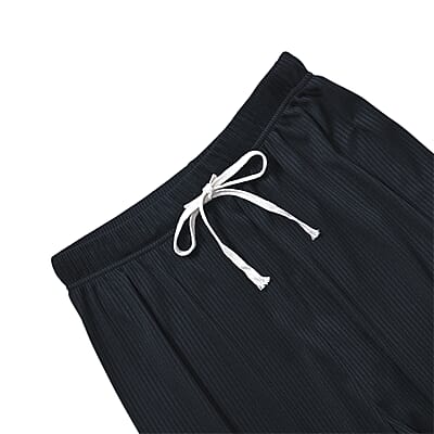 TAMSY Set of 2 Black and Leopard Polyester Lounge Pant with Drawstring - One Size Fits Most