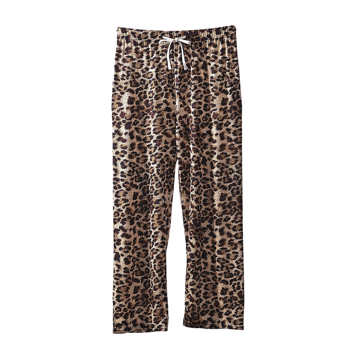 TAMSY Set of 2 Black and Leopard Polyester Lounge Pant with Drawstring - One Size Fits Most image number 5