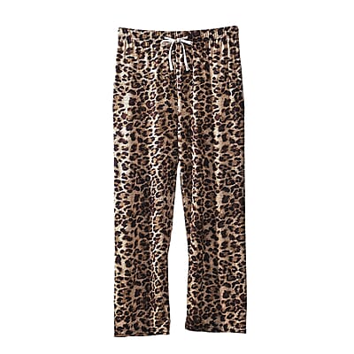 TAMSY Set of 2 Black and Leopard Polyester Lounge Pant with Drawstring - One Size Fits Most