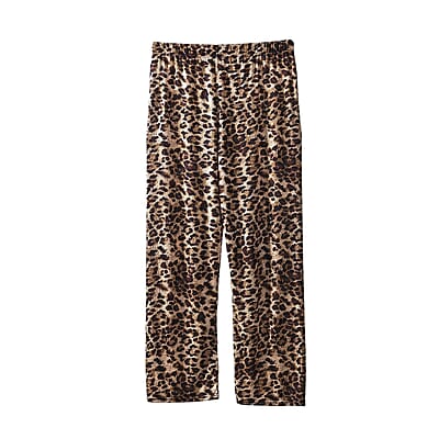 TAMSY Set of 2 Black and Leopard Polyester Lounge Pant with Drawstring - One Size Fits Most