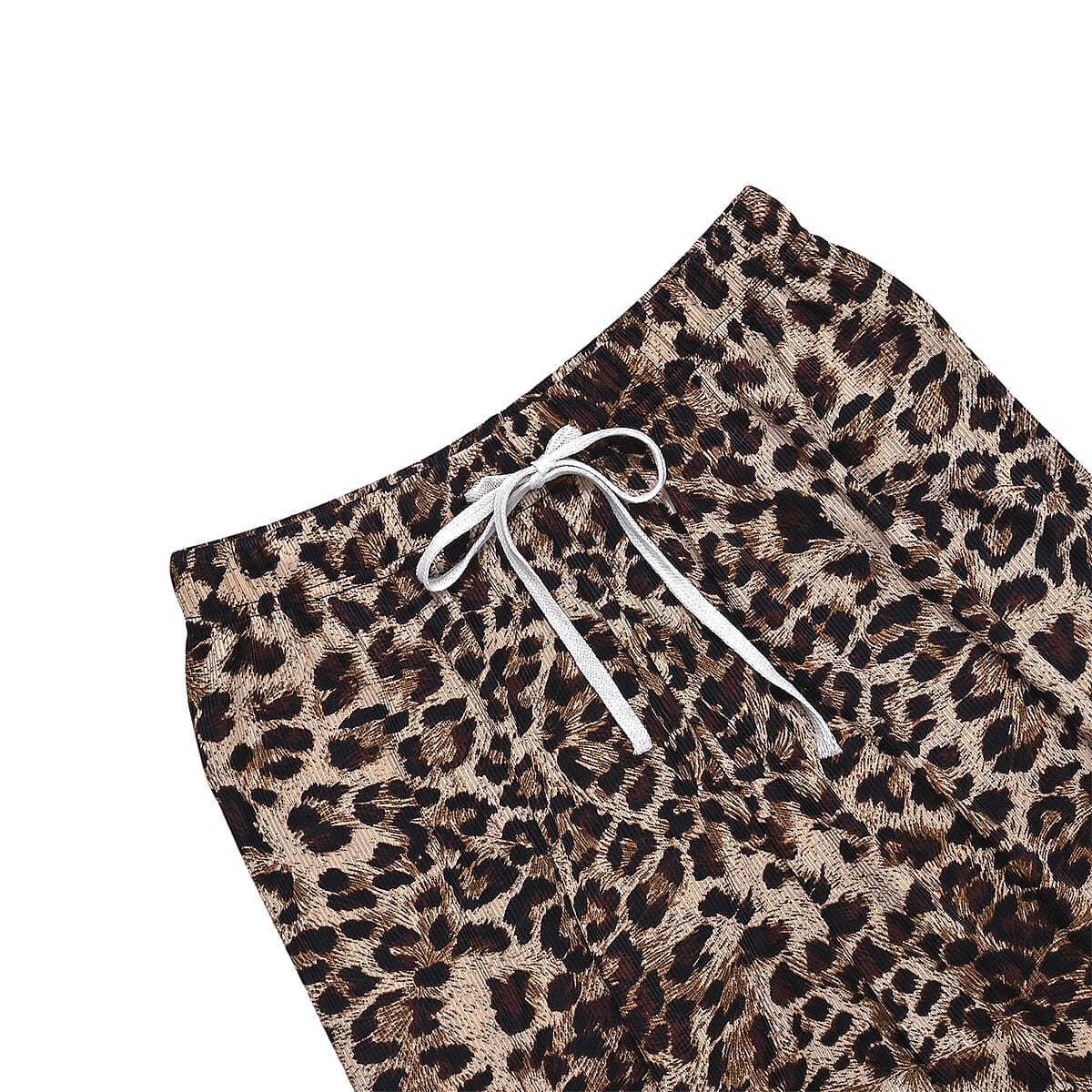 TAMSY Set of 2 Black and Leopard Polyester Lounge Pant with Drawstring - One Size Fits Most image number 7