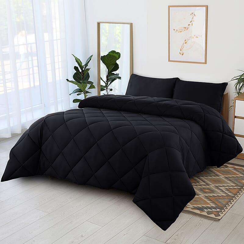 Lux Decor Collection 2pc Black Reversible Comforter Set - Twin