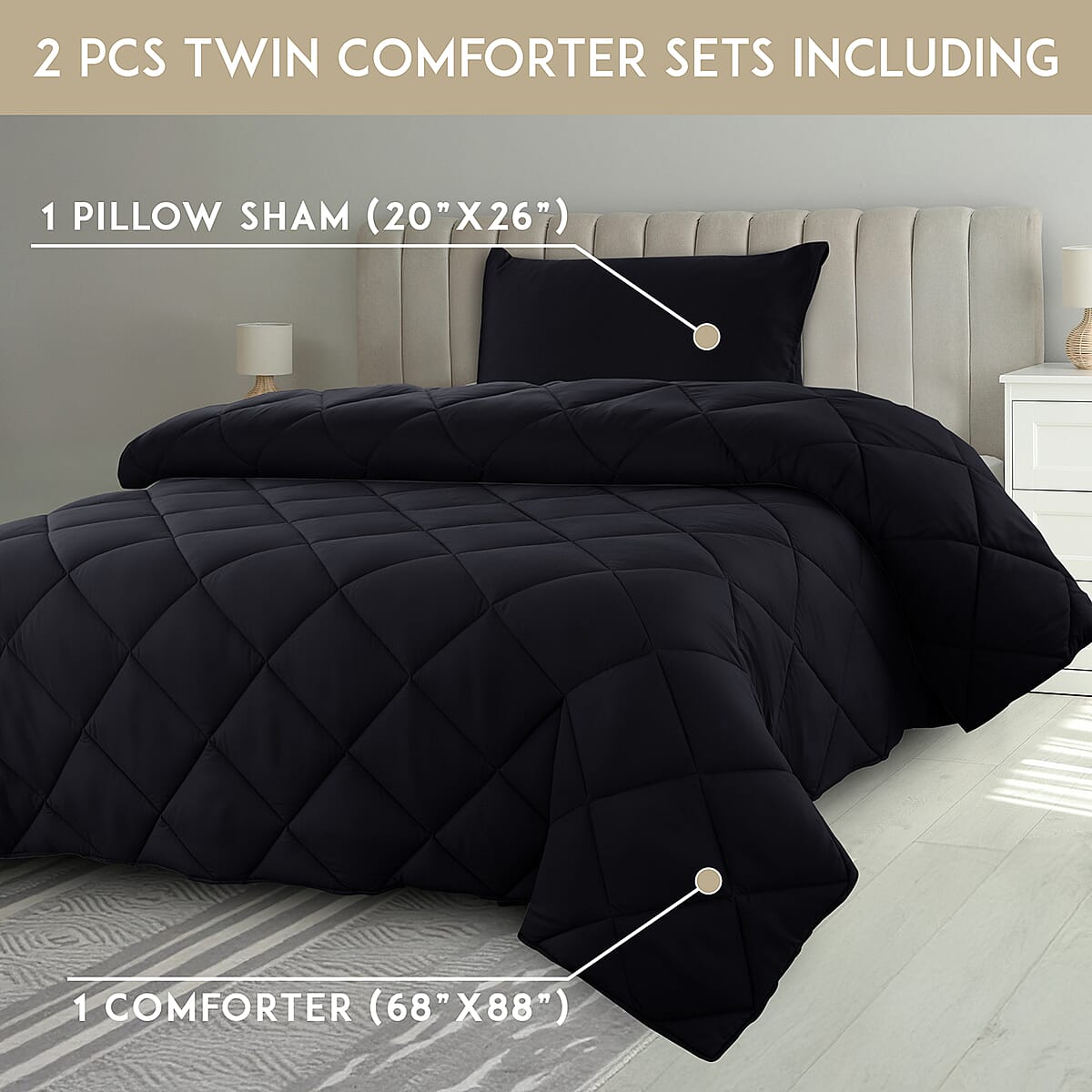 Lux Decor Collection 2pc Burgundy Reversible Comforter Set - Twin image number 6