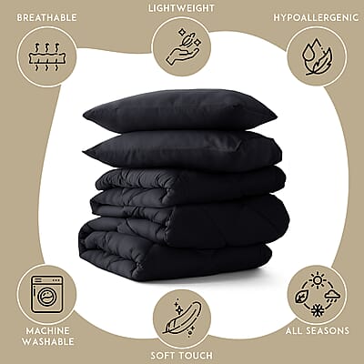 Lux Decor Collection 2pc Black Reversible Comforter Set - Twin