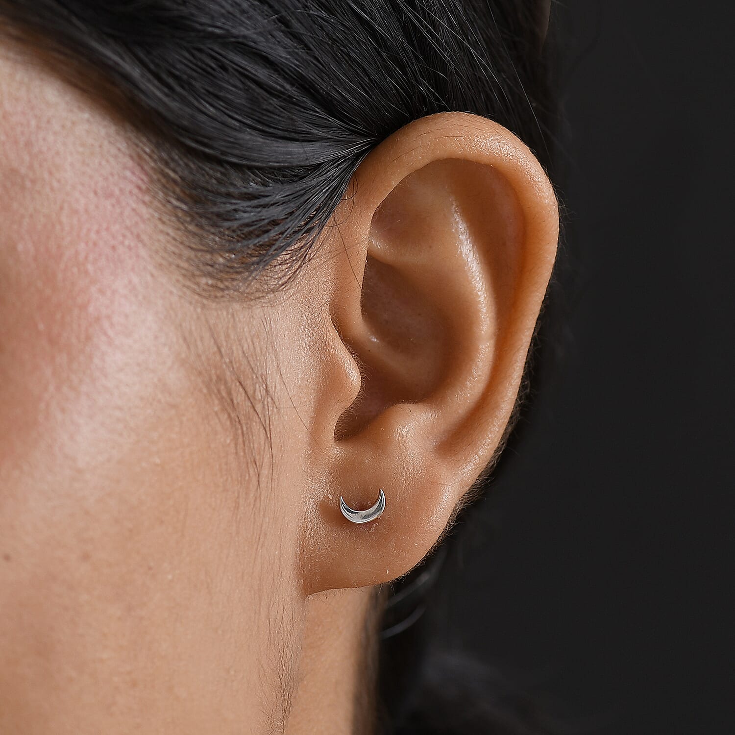 Stud Earrings in Rhodium Over Sterling Silver 