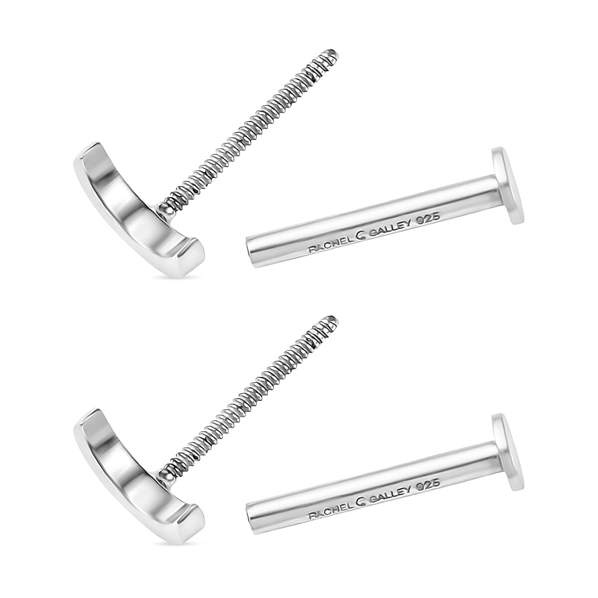 Stud Earrings in Rhodium Over Sterling Silver 