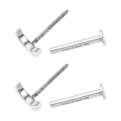 Stud Earrings in Rhodium Over Sterling Silver 