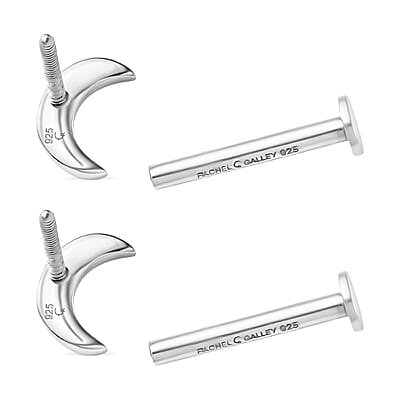 Stud Earrings in Rhodium Over Sterling Silver 