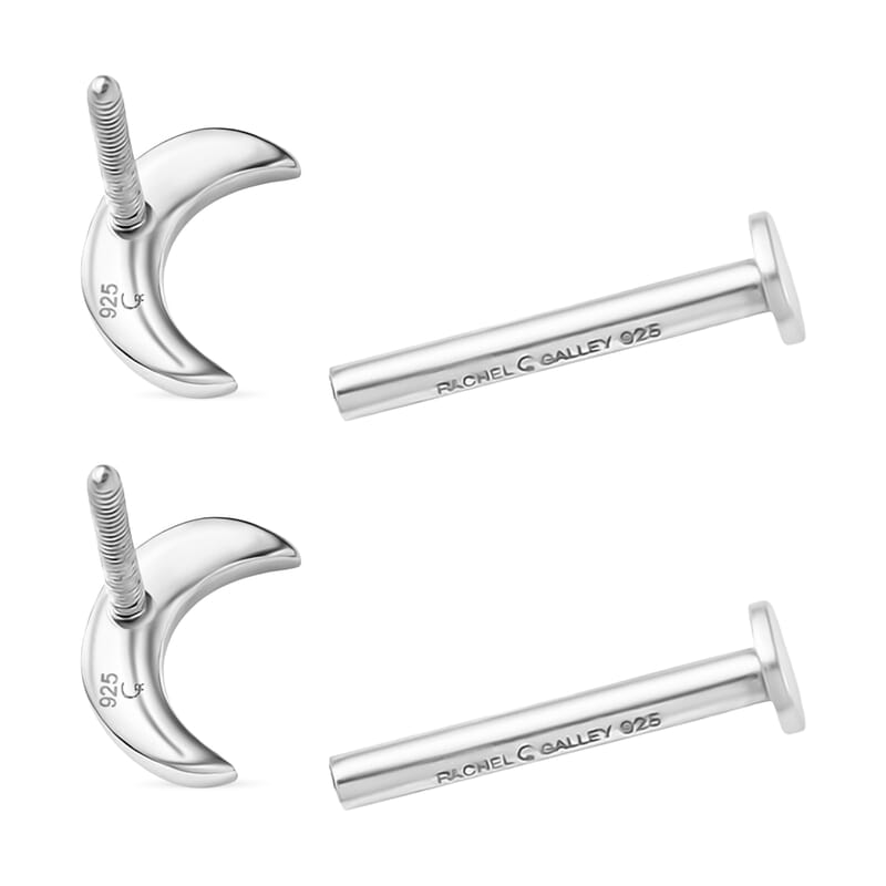 Stud Earrings in Rhodium Over Sterling Silver 