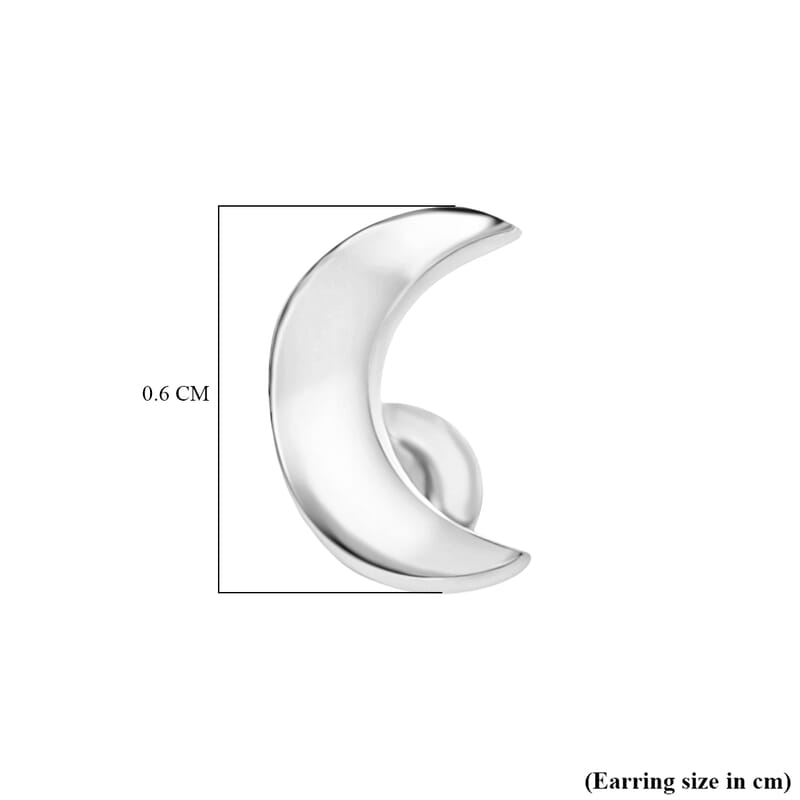 Stud Earrings in Rhodium Over Sterling Silver 