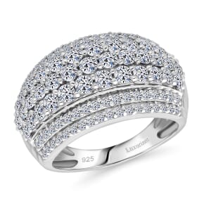 Luxuriant Lab Grown Diamond G-H SI 2.00 ctw Galaxy of Stars Ring in Rhodium Over Sterling Silver (Size 10.0) 