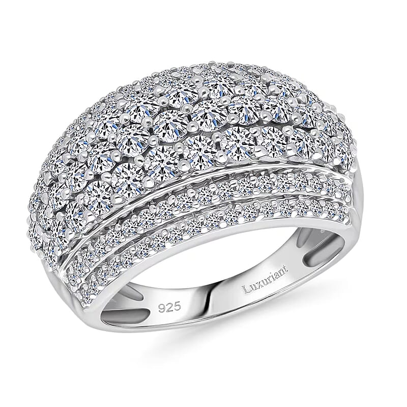 Luxuriant Lab Grown Diamond G-H SI 2.00 ctw Galaxy of Stars Ring in Rhodium Over Sterling Silver (Size 10.0) 