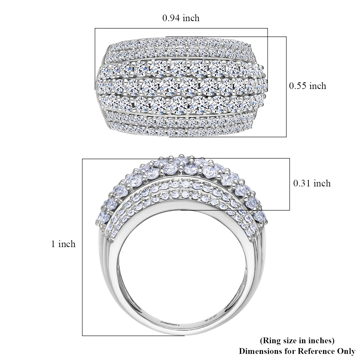 Luxuriant Lab Grown Diamond G-H SI 2.00 ctw Galaxy of Stars Ring in Rhodium Over Sterling Silver (Size 10.0)  image number 4